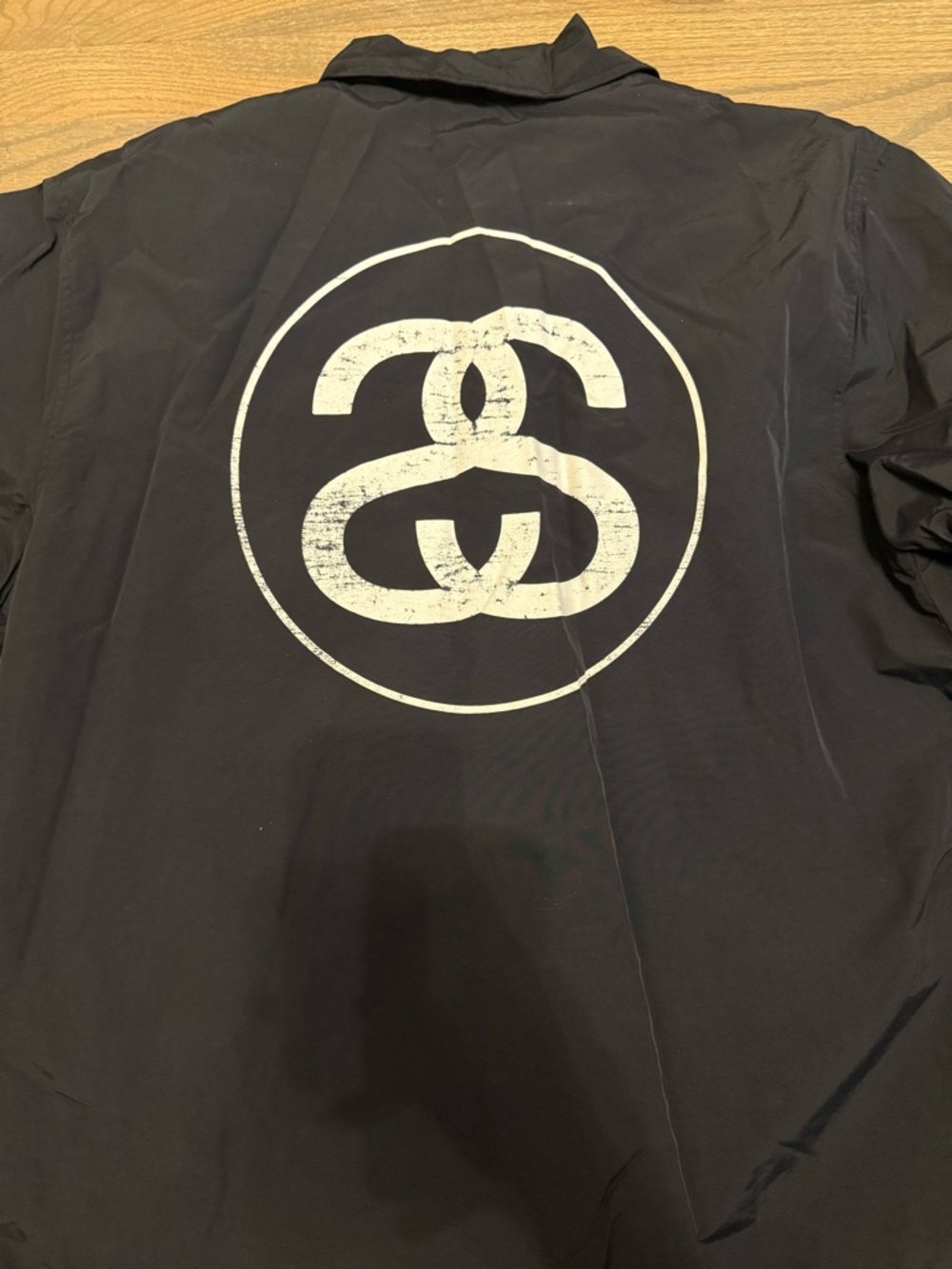 Stussy Black Windbreaker Coach Jacket with Tan Interior - Picture 4 of 4